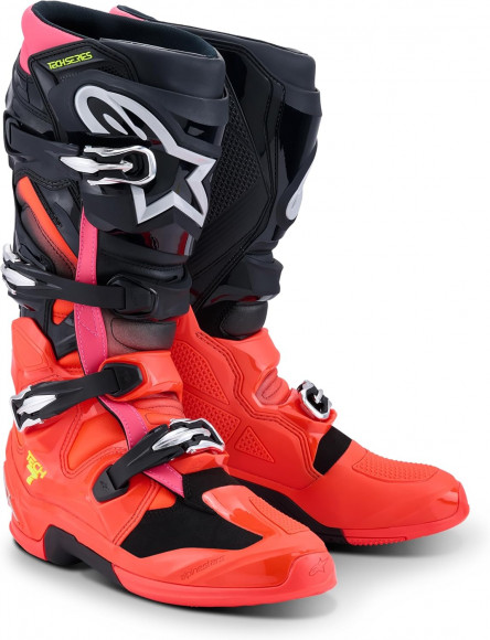 Мотоботы Alpinestars Tech 7 Black Red Flo Pink