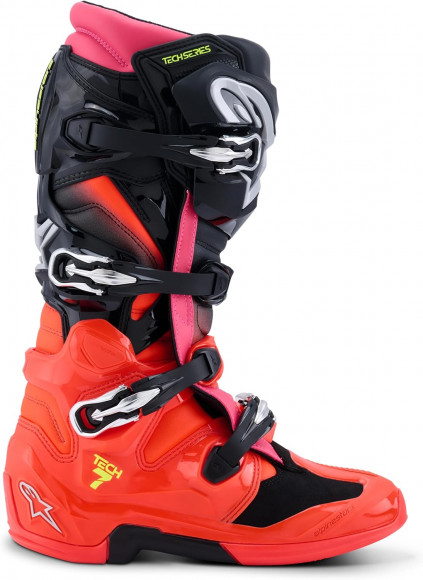 Мотоботы Alpinestars Tech 7 Black Red Flo Pink