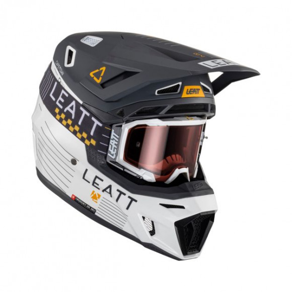 Шлем Leatt 8.5 V23 Black White + очки Velocity Metallic 5.5